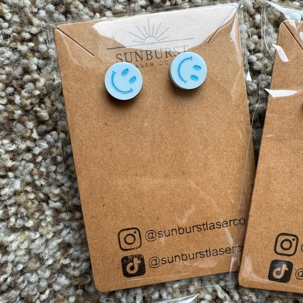 smiley stud earrings